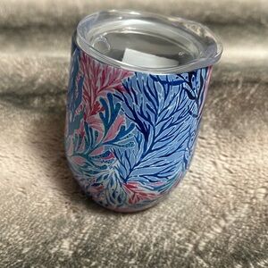 Lilly Pulitzer Stainless Steel Stemless Wine Tumbler with Lid, new without tags